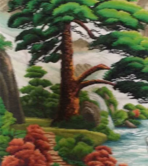 148乘76的迎客松红日初升，已完工。 感...