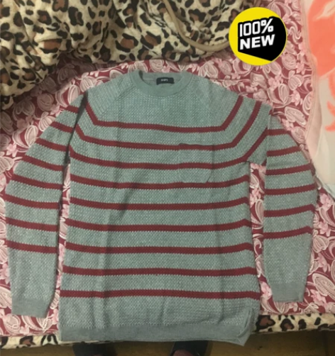 全新 日本 SHIPS 男 日牌 灰红间条...