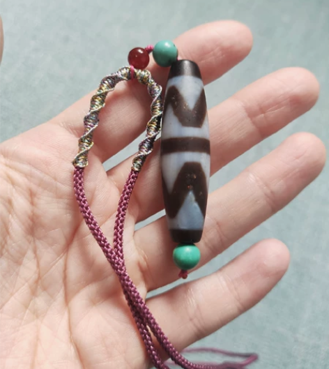 西藏闪电双虎牙天珠玛瑙天珠挂坠项链吊坠项坠...