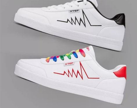 特步男鞋板鞋男休闲鞋夏季新款透气小白鞋子冬...