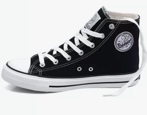 回力黑色高帮帆布鞋男2023年夏季新款男鞋...