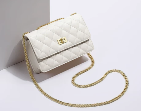 Viney包包2020新款潮真皮女包链条包...