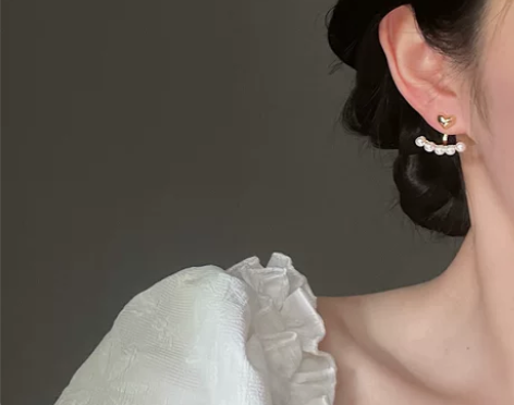 「挚爱之约」甜美珍珠爱心蚊香盘耳夹无耳洞耳...