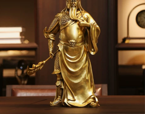 铜欣祥纯铜武圣关公像摆件武财神关二爷客厅办...