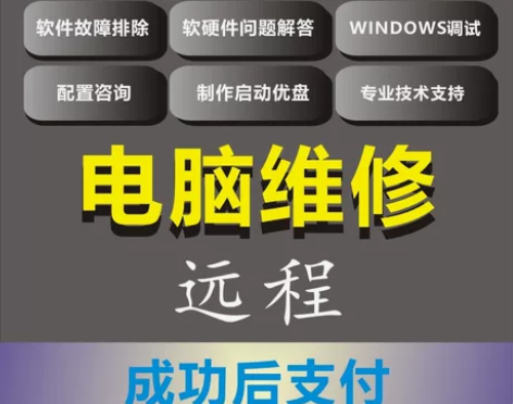 远程电脑维修 远程解决系统软件故障 使用工...