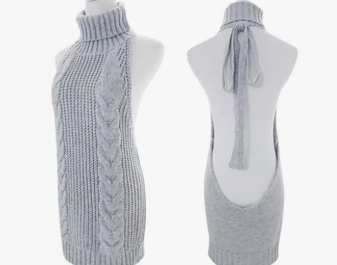 霏慕工口情趣毛衣高领露背外贸情趣内衣女装性...