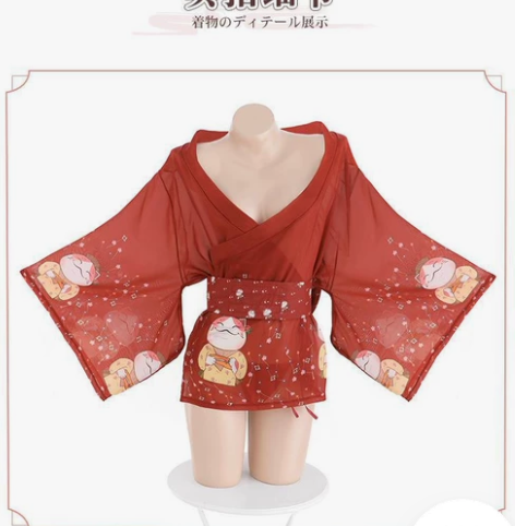 【全新正品】霏慕 日系卡通猫印花情趣套装6...