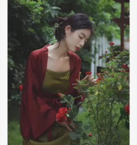 南风谷《绿苔痕》汉元素复古三件套夏季改良汉...