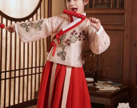 女童汉服春款明制套装儿童古装女孩春季中国风...