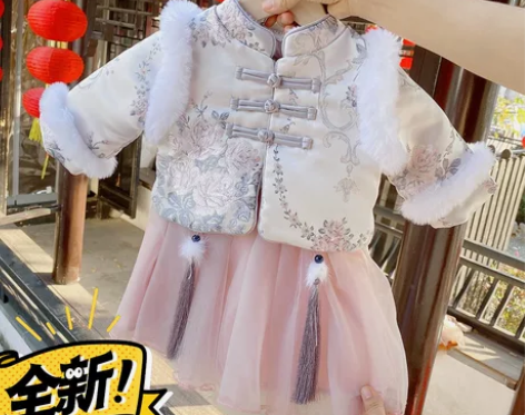 全新抖音同款宝宝拜年服 抖音同款儿童拜年服...