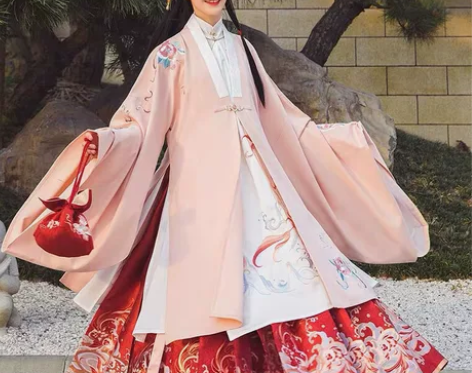 科幻汉尚华莲双禧原创汉服女明制披风绣花中国...