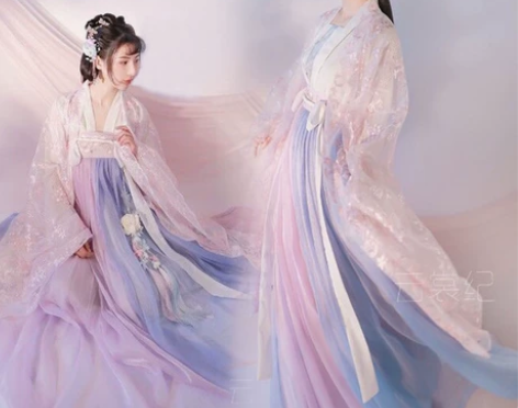 【买一赠五】全新春樱汉服女襦裙齐胸齐腰套装...