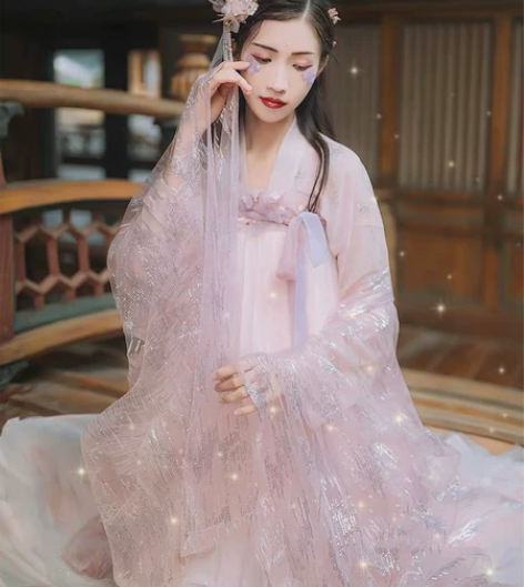 汉尚华莲鲛人泪,传统汉服女齐胸襦裙大袖衫超...