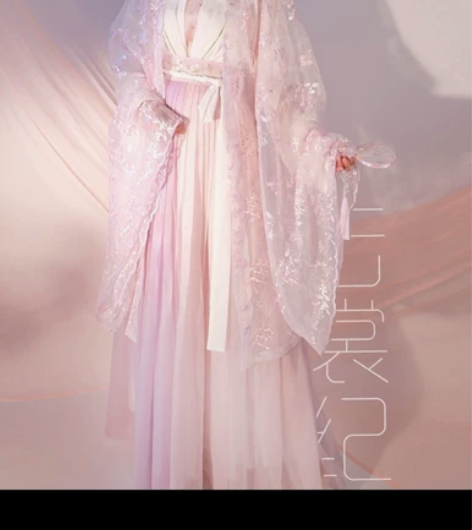 东月棠汉服全套 正品 春樱粉紫六米摆汉服 ...