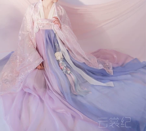 蓝紫齐胸春樱外六内六 全新仅试穿 不适合我...