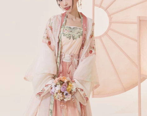 十三余小豆蔻儿[花月之神]刺绣对襟长衫吊带...