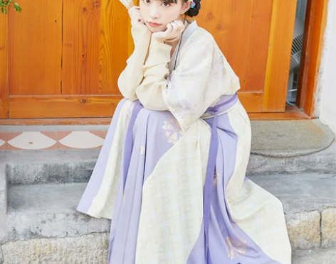 ?十三余小豆蔻儿[洛神花事]唐背子圆领衫齐...