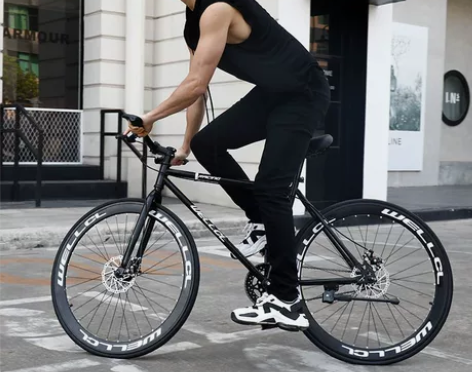 死飞自行车男实心胎活飞双碟刹轻便公路赛网红...