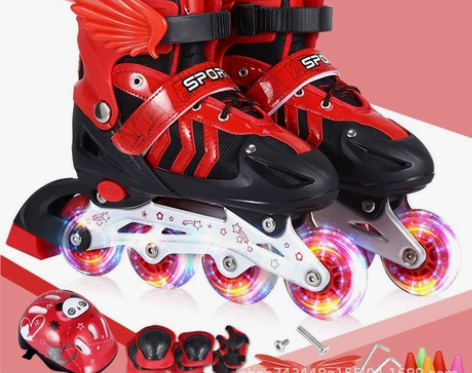 【全新清仓】儿童溜冰鞋全套装男女童滑冰鞋轮...