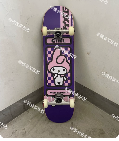 【转卖】girl女孩进口专业双翘滑板组装板...