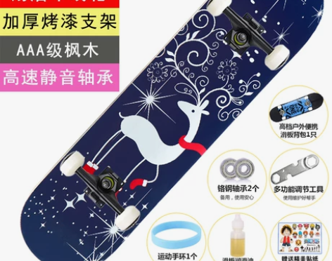 小霸龙双翘滑板初学者成人专业板男孩女生青少...