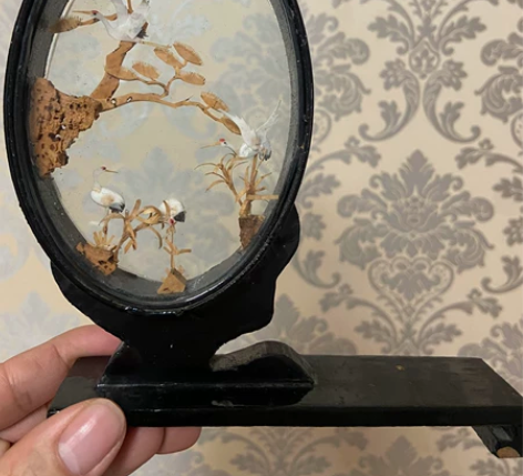 木艺摆件 木刻画 树皮画 80年代的老摆件...