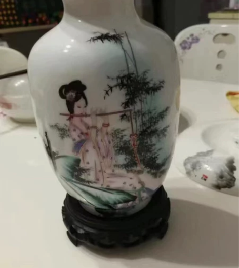 特卖包邮送底座景德镇陶瓷器花瓶家居装饰品工...