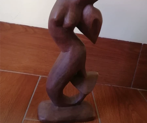 美人鱼木雕，不知道什么木料！高30厘米左右...