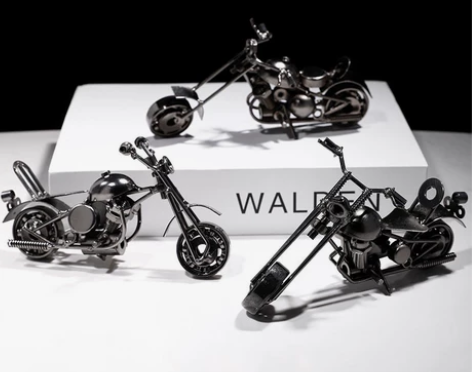 铁艺炫酷摩托车摆件送男友生日礼物客厅装饰品...