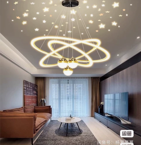 轻奢客厅灯吊灯简约现代大气家用餐厅灯满天星...