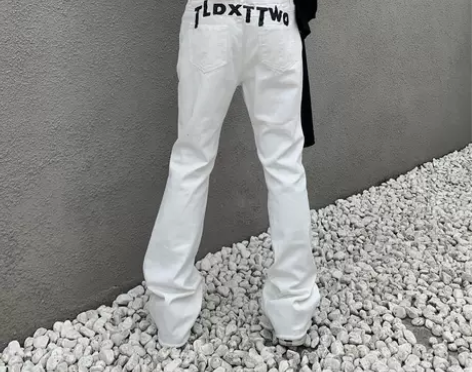 ?ORIGIN2zZ欧美高街微喇叭裤字母印...