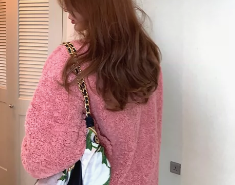 SCOUT 原创设计 毛茸茸套头卫衣玫瑰粉...