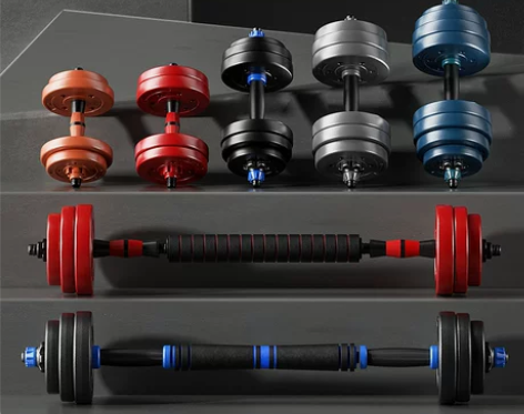 朗威+哑铃男士健身器材家用一对杠铃可调节重...