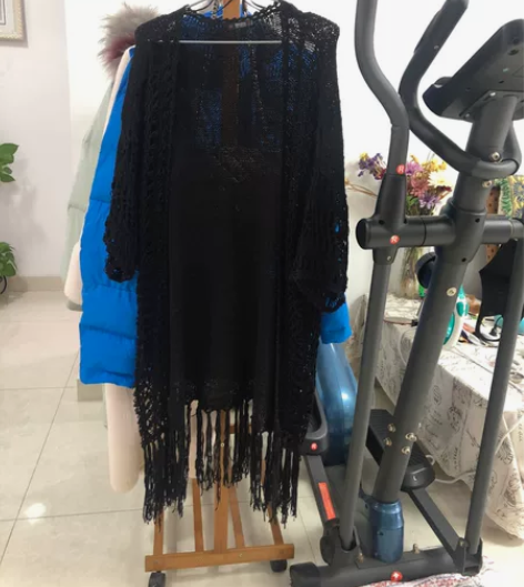 Bershka长款流苏镂空性感欧美风格针织...