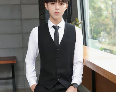 男士西装马甲婚礼伴郎服韩版潮修身马甲男套装...