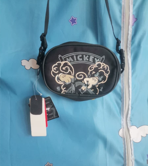 中国李宁正品迪士尼米奇联名刺绣卡通单肩运动...