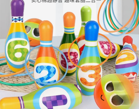 儿童保龄球玩具套装2实心棉宝宝室内亲子运动...