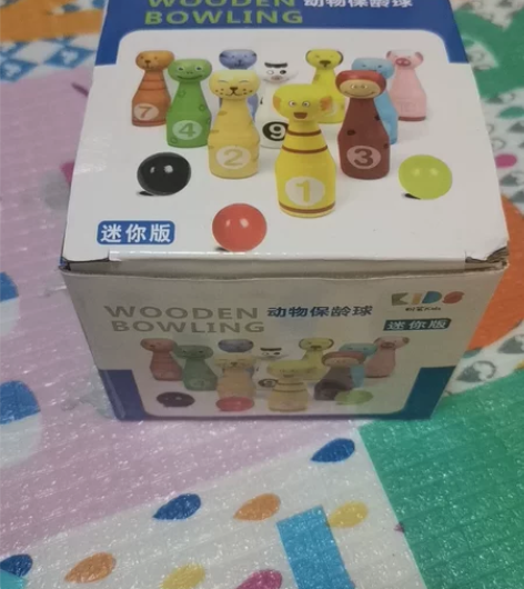 动物保龄球  木质 3球10动物 99新 ...