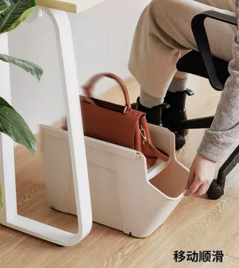 天马株式会社桌下收纳盒办公室置物架可移动置...