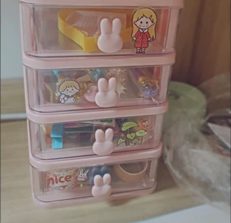 桌面收纳盒收纳抽屉多层发饰收纳柜化妆品首饰...