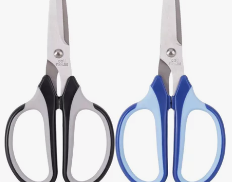 得力剪刀6001家用不锈钢手工剪纸黑色蓝色...