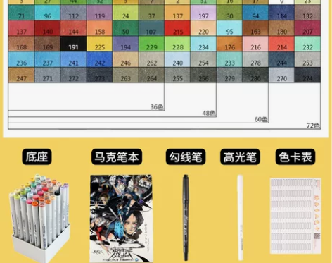 【狂欢价】法卡勒马克笔二代油性学生彩色双头...
