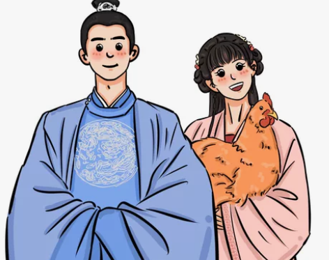 手绘头像 ins插画可爱简约风情侣闺蜜照动...