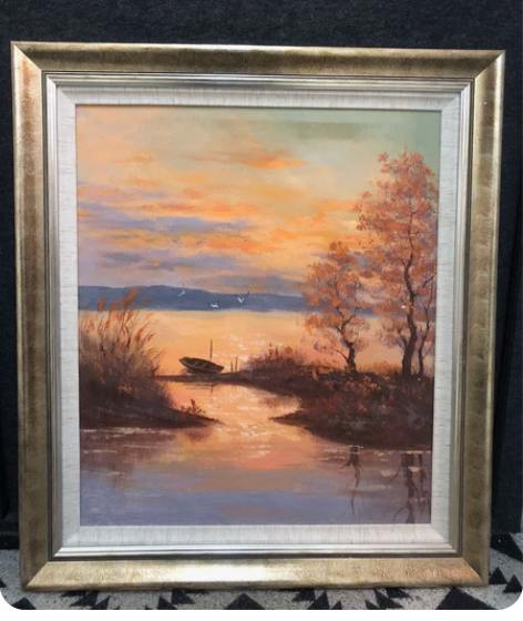 78*68油画，刚在字画店手工装裱好的，跟...