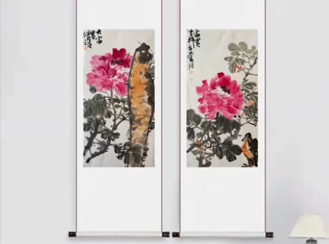 花鸟4条屏孙纪德， 当代知名画家。中国书画...