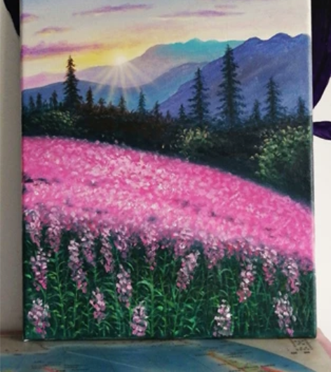 纯手绘风景油画装饰画 30*40cm，带内...
