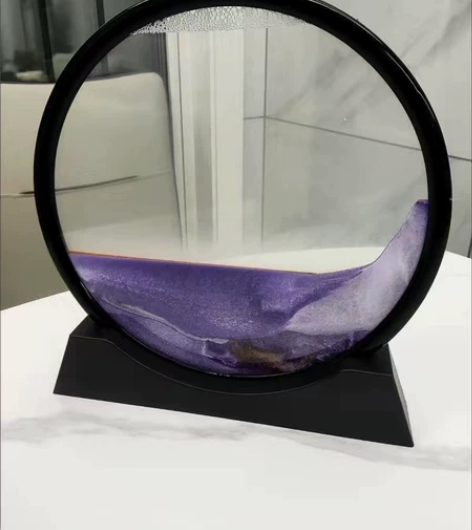 流沙画摆件 艺术沙漏,梦幻紫 40出 全新