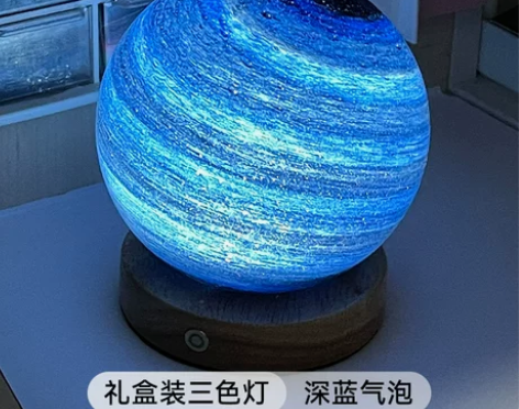 广威星球灯桌面摆件玻璃月球灯小夜灯家居卧室...