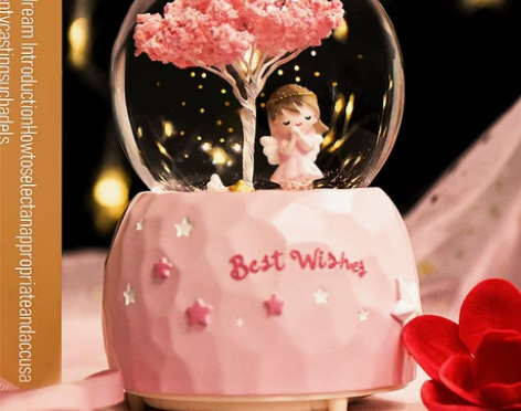 水晶球 创意女孩网红飘雪八音盒女童生日礼物...