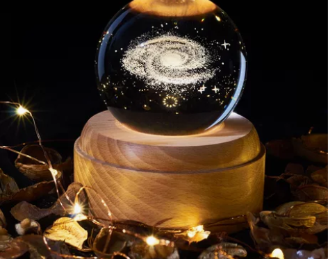 朴简创意水晶球月球灯星空银河小夜灯送朋友闺...
